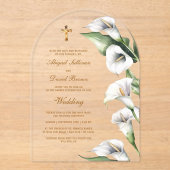 Invitations En Acrylique Calla Lilies Arch Religious Wedding (Recto)