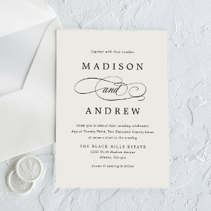 Invitations En Acrylique Calligraphie aimée Mariage en ivoire