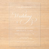 Invitations En Acrylique Calligraphie Classique Le Mariage De Transparent (Recto)