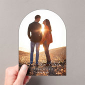 Invitations En Acrylique Calligraphie classique moderne Script Photo Holida (In situ (ordinateur de poche))