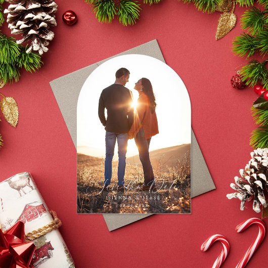 Invitations En Acrylique Calligraphie classique moderne Script Photo Holida