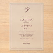 Invitations En Acrylique Calligraphie de Bourgogne classique Mariage de mon (Recto)