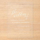 Invitations En Acrylique Calligraphie de script simple Mariage élégant (Recto)