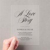 Invitations En Acrylique Calligraphie Elegant Script | Une histoire d'amour (In situ (ordinateur de poche))