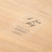 Invitations En Acrylique Calligraphie Elegant Script | Une histoire d'amour (Poser)