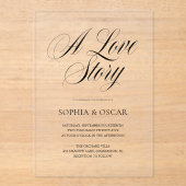 Invitations En Acrylique Calligraphie Elegant Script | Une histoire d'amour (Recto)
