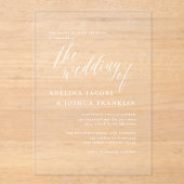 Invitations En Acrylique Calligraphie Élégante de Mariage Simple Script (Recto)