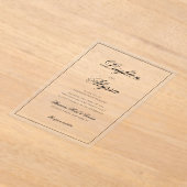 Invitations En Acrylique Calligraphie élégante formelle Effacer le Mariage  (Poser)