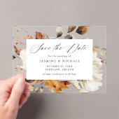 Invitations En Acrylique Calligraphie florale de l'automne rustique Enregis (In situ (ordinateur de poche))