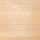 Invitations En Acrylique Calligraphie Formelle Élégante Tuxedo Le Mariage (Recto)