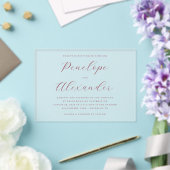 Invitations En Acrylique Calligraphie Marron Élégante (Insitu (Mariage))