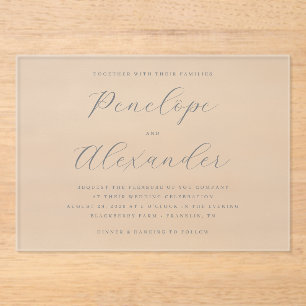 Invitations En Acrylique Calligraphie minimaliste grise élégante