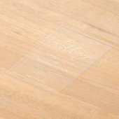 Invitations En Acrylique Calligraphie minimaliste moderne Mariage blanc (Poser)