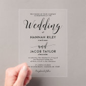 Invitations En Acrylique Calligraphie noire élégante Mariage élégant (In situ (ordinateur de poche))