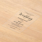 Invitations En Acrylique Calligraphie noire élégante Mariage élégant (Poser)