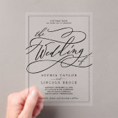 Invitations En Acrylique Calligraphie romantique Moderne Simple Mariage élé (In situ (ordinateur de poche))