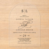 Invitations En Acrylique Calligraphie romantique Simple classique moderne M (Recto)