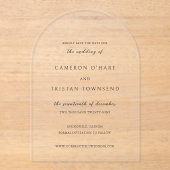 Invitations En Acrylique Cameron Simple Modern Wedding Enregistrer la date (Recto)
