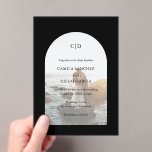 Invitations En Acrylique Camila Black Arch Mariage moderne<br><div class="desc">Invitation acrylique mariage moderne avec votre monogramme avec vos détails sur votre photo préférée à l'intérieur d'une arche sur un arrière - plan noir. Le modèle comprend une simple superposition pour permettre au texte de s'afficher sur l'image et peut être supprimé dans l'outil d'édition de conception. Ce design simple mais...</div>