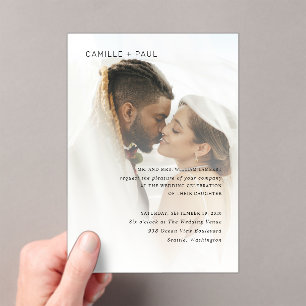 Invitations En Acrylique Camille Photo Mariage moderne