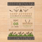 Invitations En Acrylique Camping en plein air fête d'anniversaire (Recto)