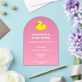 Invitations En Acrylique canard en caoutchouc en rose - fête d'anniversaire (Insitu (Mariage))