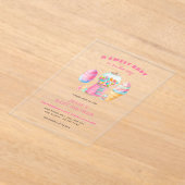 Invitations En Acrylique Candy Pink Un Baby shower sucré est en route (Poser)