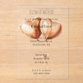 Invitations En Acrylique Caramel Heart Balloons Birthday (Recto)