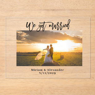 Invitations En Acrylique Carte Acrylique d'Annonce de Mariage Fuite
