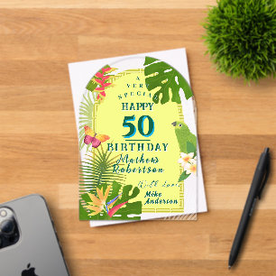 Invitations En Acrylique Carte d'anniversaire annuelle Paradis Tropical