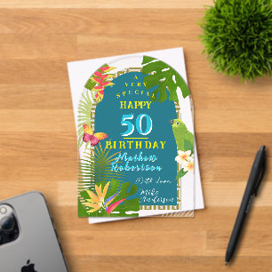 Invitations En Acrylique Carte d'anniversaire annuelle Paradis Tropical