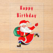 Invitations En Acrylique Carte d'anniversaire de Noël Bonne Père Noël avec (Recto)