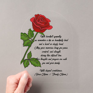 Invitations En Acrylique Carte de condoléances en acrylique personnalisée a
