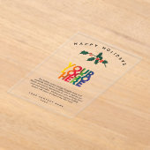 Invitations En Acrylique Carte de Noël du logo Entreprise Vacances (Poser)