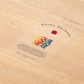 Invitations En Acrylique Carte de Noël du logo Entreprise Vacances (Poser)