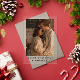 Invitations En Acrylique Carte de Noël élégante et simple pour couple en ph