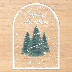 Invitations En Acrylique Carte de Noël en acrylique Chute de neige sous l'É
