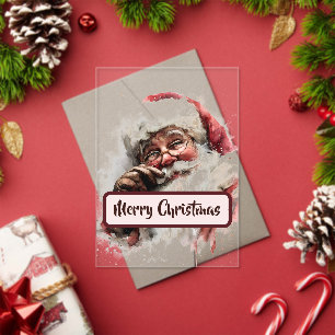 Invitations En Acrylique Carte de Noël en acrylique Santa vintage