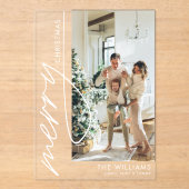 Invitations En Acrylique Carte de Noël moderne et tendance (Recto)