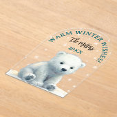 Invitations En Acrylique Carte de Noël pour bébé Ours Polaire clair (Poser)