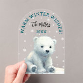 Invitations En Acrylique Carte de Noël pour bébé Ours Polaire clair (In situ (ordinateur de poche))