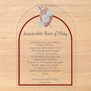 Invitations En Acrylique Carte de prière Acrylique Immaculée Coeur de Marie