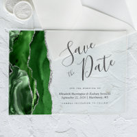 Carte de rappel de date de mariage Hunter Green Si