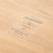 Invitations En Acrylique Carte de Rappel Plat (Poser)