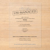 Invitations En Acrylique Carte de Rappel Plat (Recto)