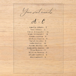 Invitations En Acrylique Carte de Siège en Acrylique pour Liste de Invités
