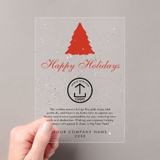 Invitations En Acrylique Carte de vacances Noël Entreprise Logo Entreprise (In situ (ordinateur de poche))
