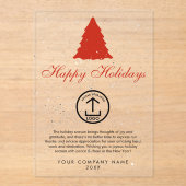 Invitations En Acrylique Carte de vacances Noël Entreprise Logo Entreprise (Recto)