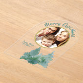 Invitations En Acrylique Carte de vacances photo Arbre de Noël Green Watert (Poser)