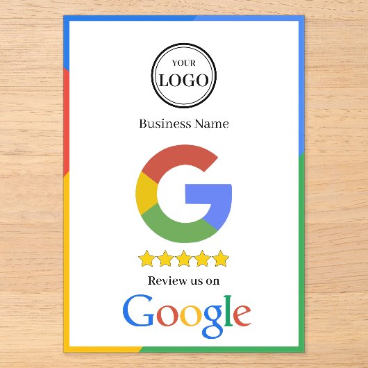 Invitations En Acrylique Carte de visite avec lien QR Code pour avis Google (Recto)